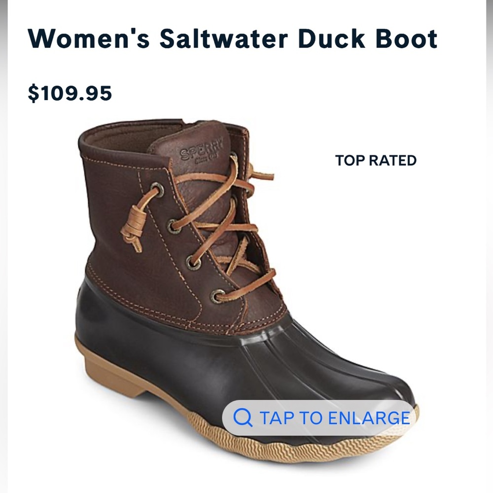 Sperry Saltwater Duck Boots (Brown Leather)